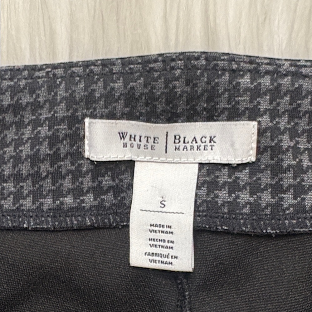 White House Black Market Houndstooth Pants, Black/Dark Grey, Size Small - Picture 4 of 6